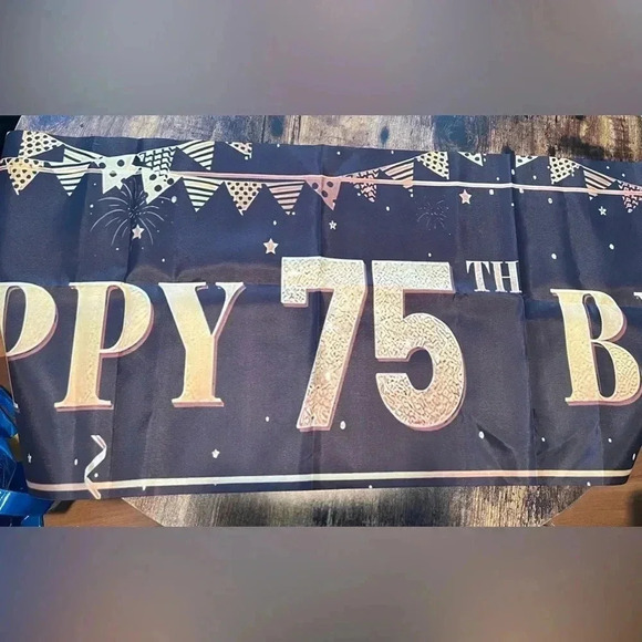 BUNDLE: 75th Birthday party decor package. 10 individual pieces. - Picture 4 of 16